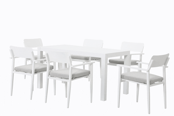 Hope- Azura Ext. 7pc Dining Sets - White