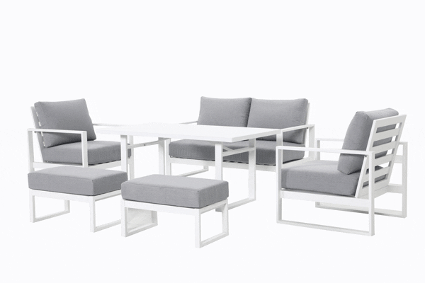Torquay 6pc Double Cafe Set WHITE - Image 2