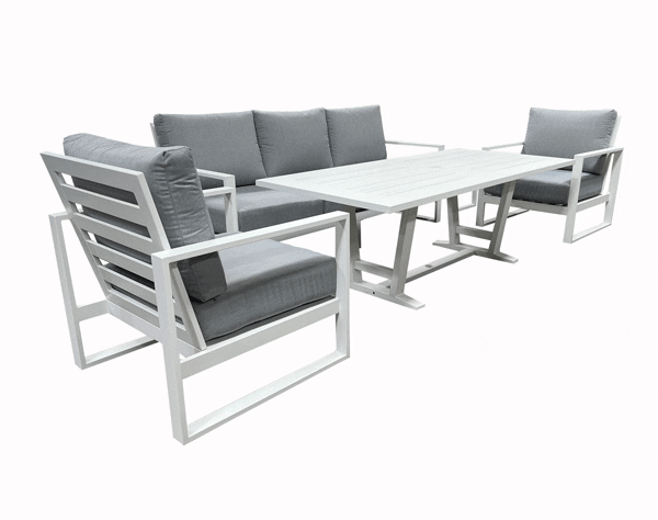 Torquay- Kasteli 4pc Triple Cafe Set - White