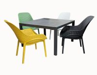 Manhattan Low Dining sets / 4 colours with Gunmetal Table