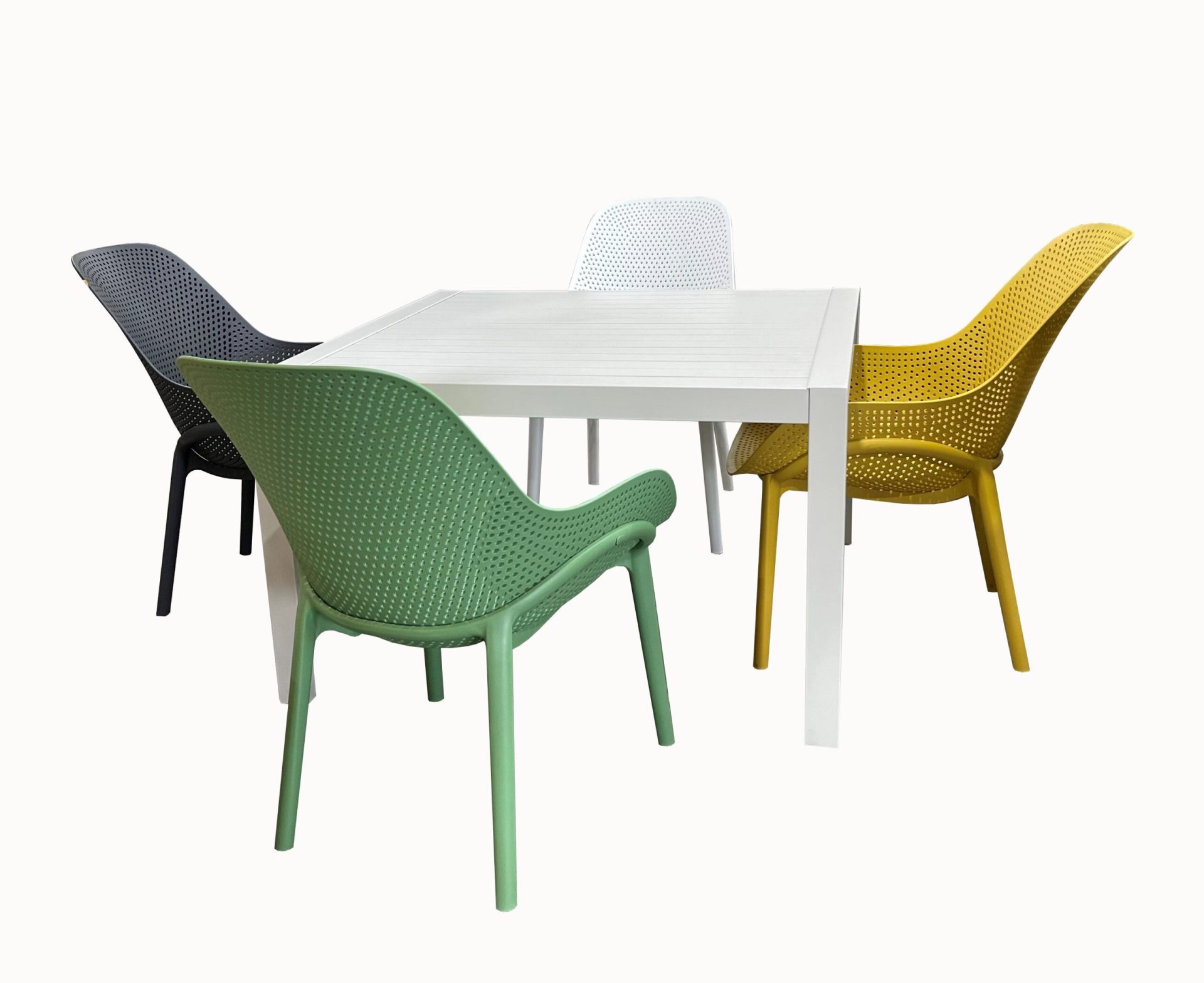 Manhattan Low Dining sets / 4 colours with Dove Table