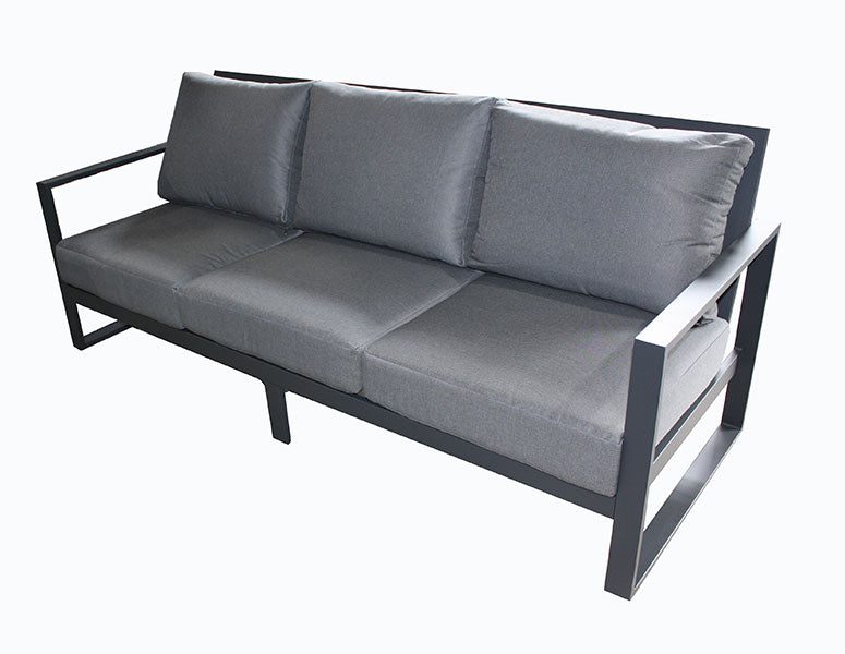 Santos Triple 4pc Cafe Sofa set - Gunmetal - Image 2