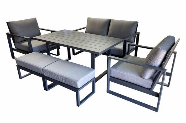 Torquay 6pc Double Cafe Set Gunmetal