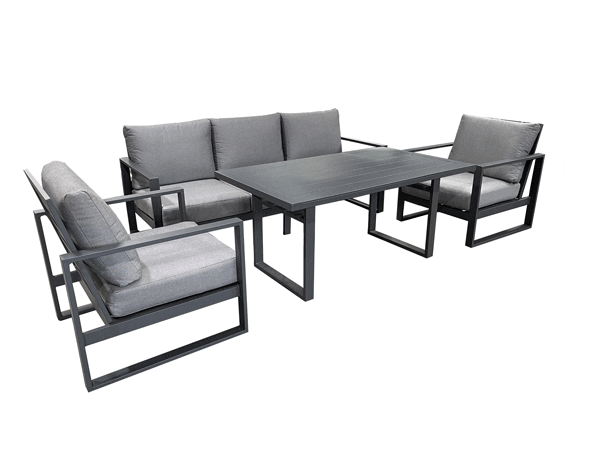 Torquay 4pc Triple Cafe Set Gunmetal