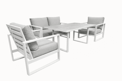 Torquay 4pc Double Cafe Set - WHITE