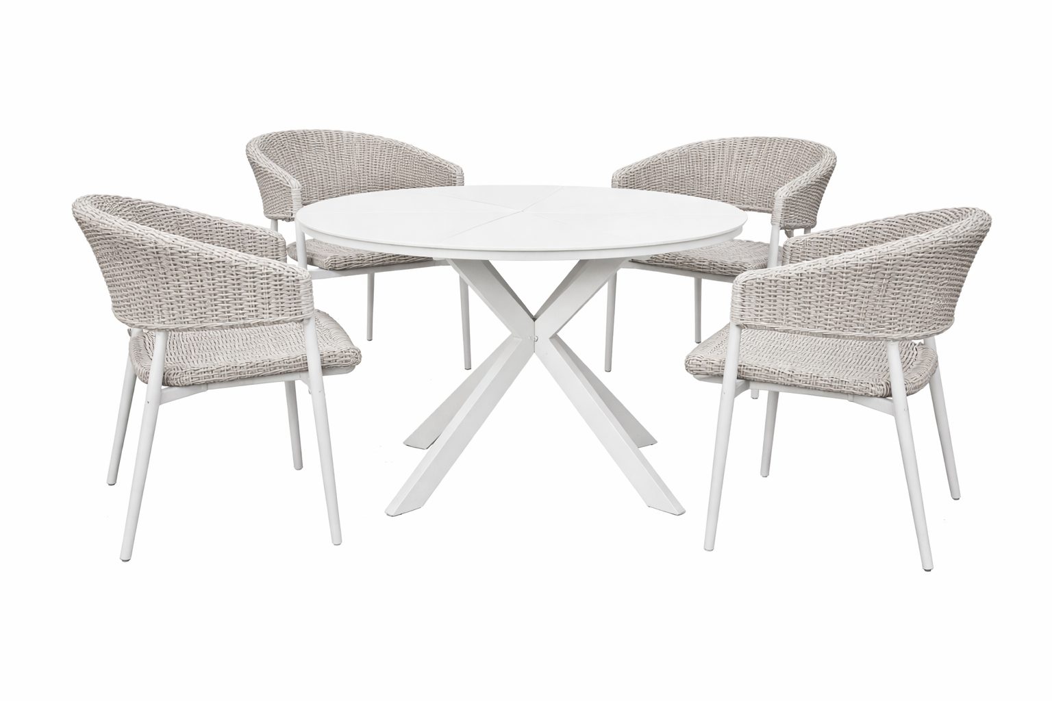 Woven-Selker 5pc round - White