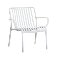 Voyage 3pc Single Lounge arm chairs with side Table - White
